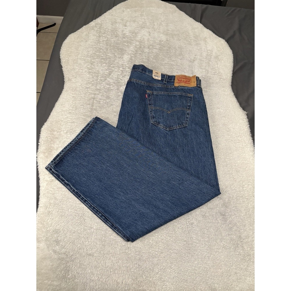 New Levi's 501 Original Straight Button Fly Blue Denim Jeans 52x30 B&T NWT Pants
